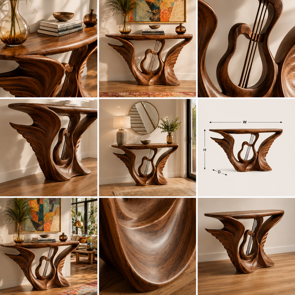 Soren Rounded Wood Console Table - Design 488 - product image 03