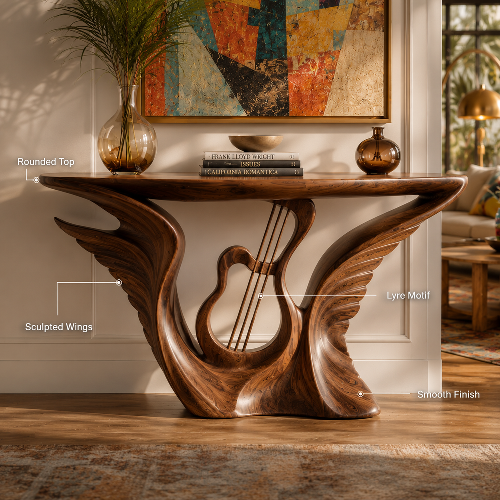 Soren Rounded Wood Console Table - Design 488 - product image 10