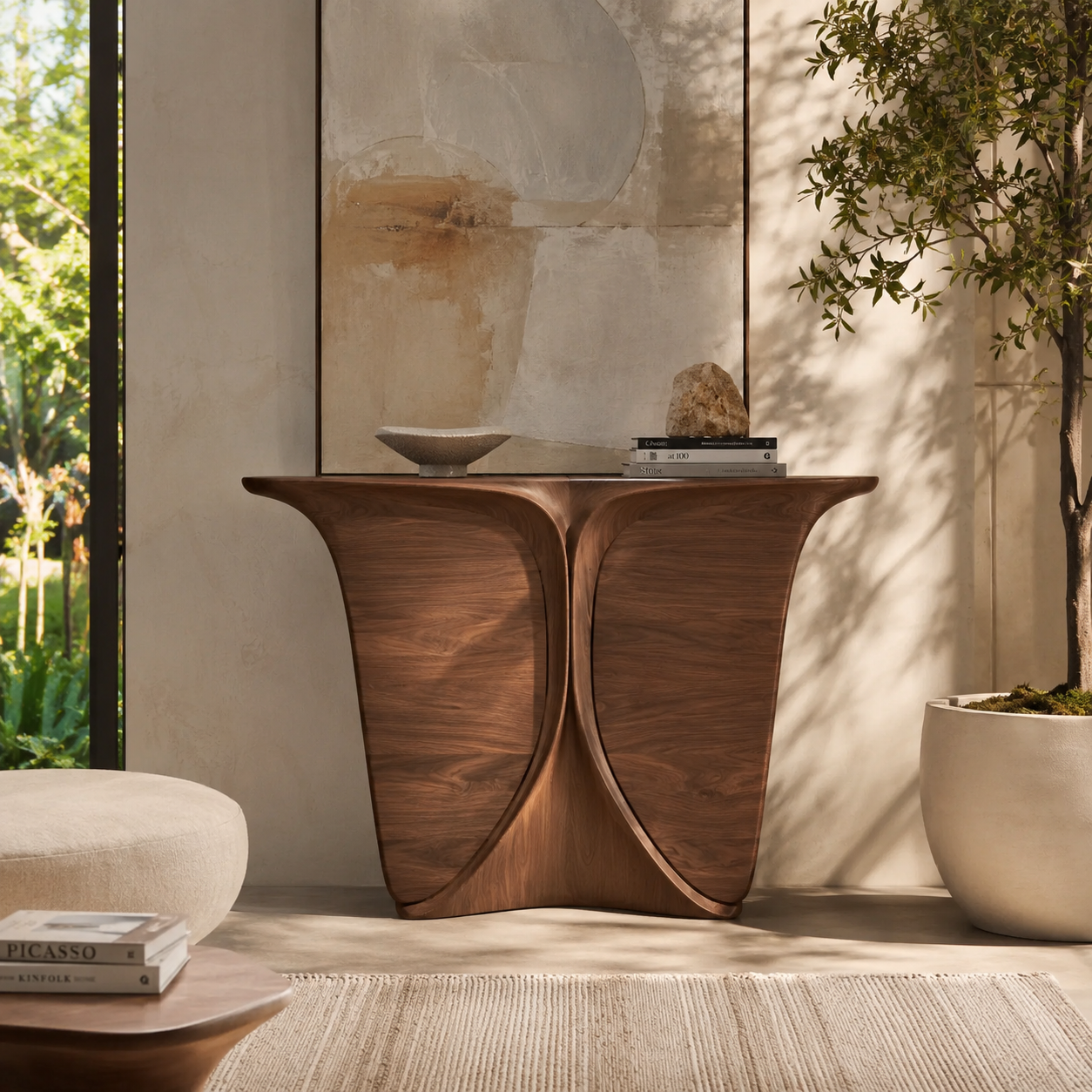 Alden Curved Wood Console Table - Design 503 - main view