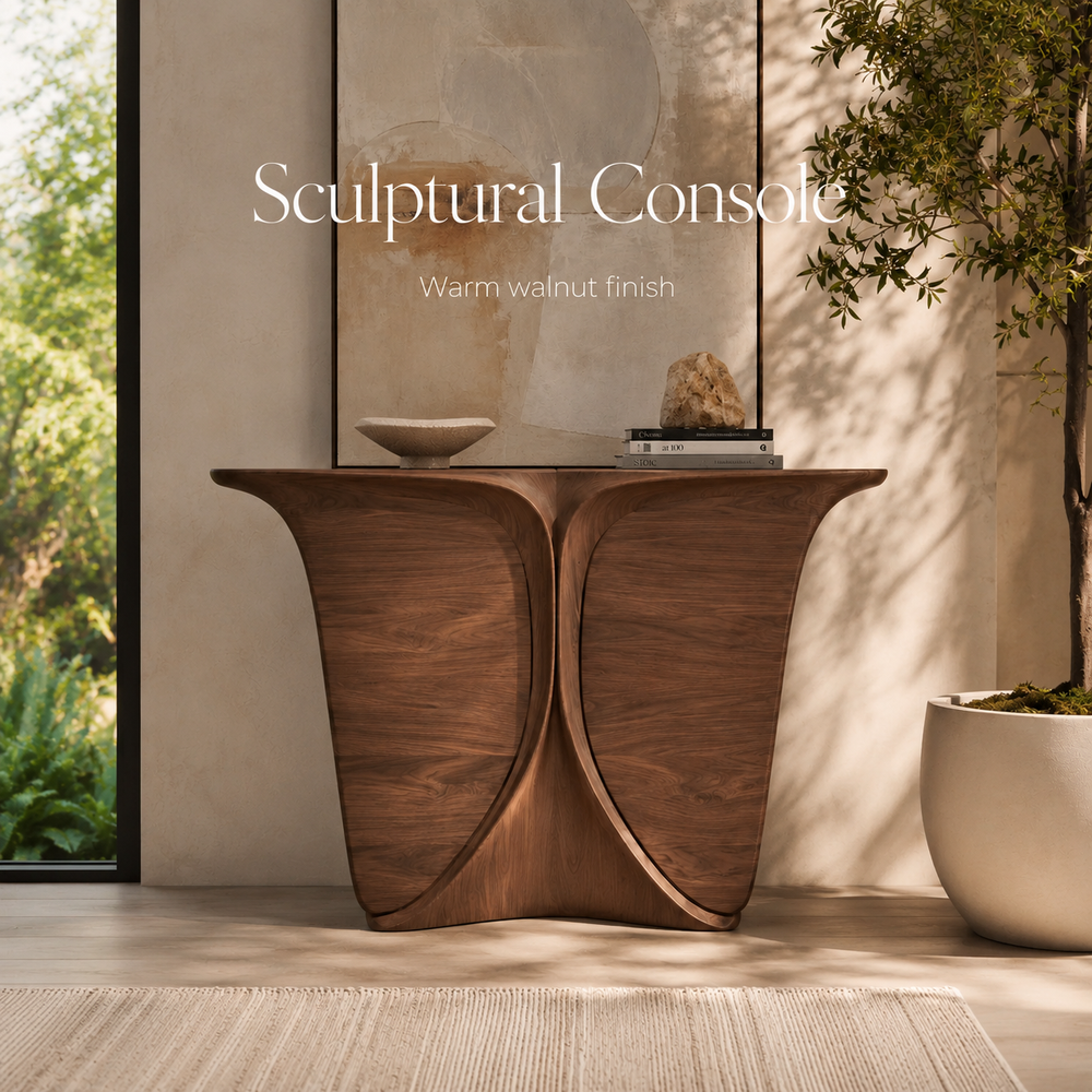Alden Curved Wood Console Table - Design 503 - product image 02