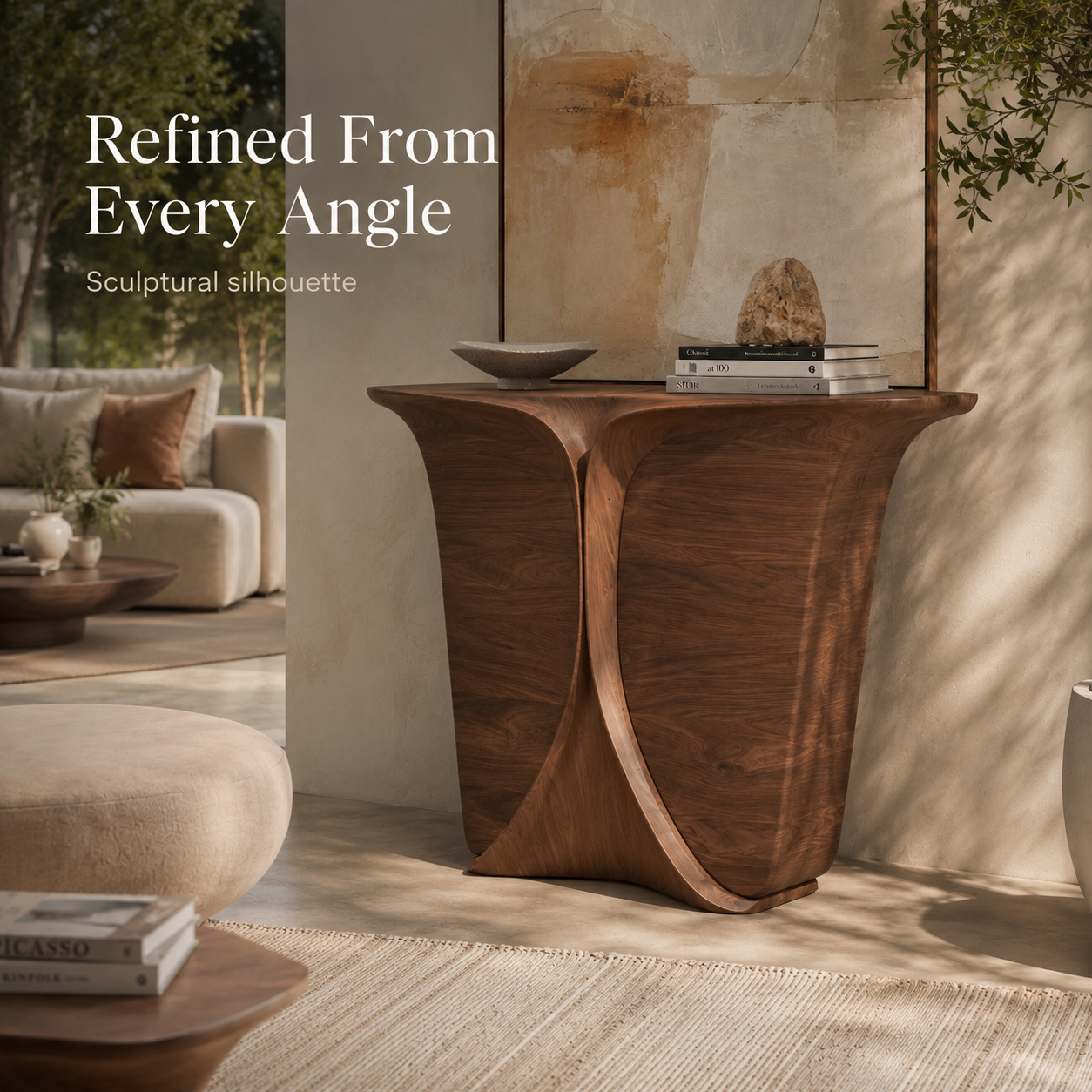 Alden Curved Wood Console Table - Design 503 - product image 03