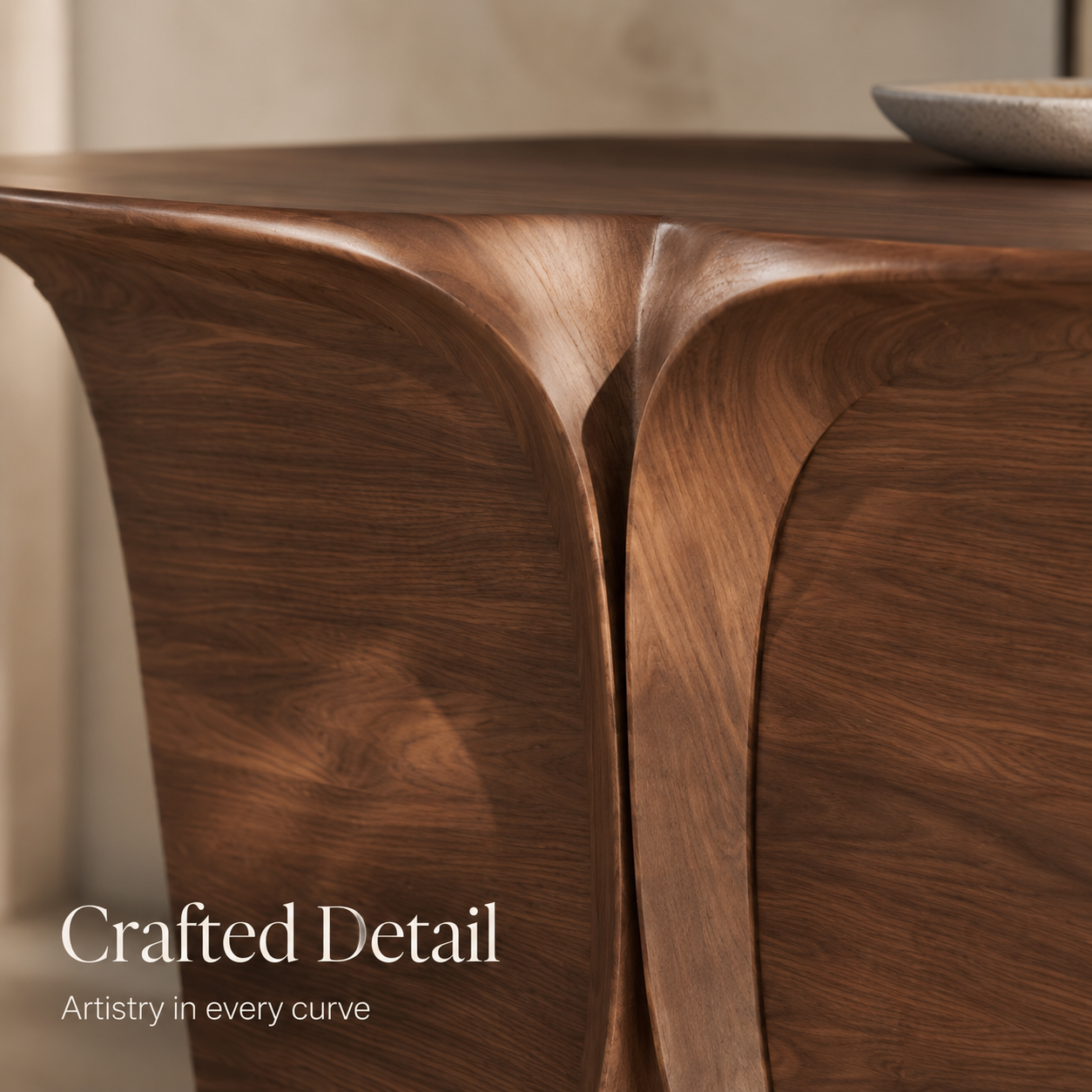 Alden Curved Wood Console Table - Design 503 - product image 05