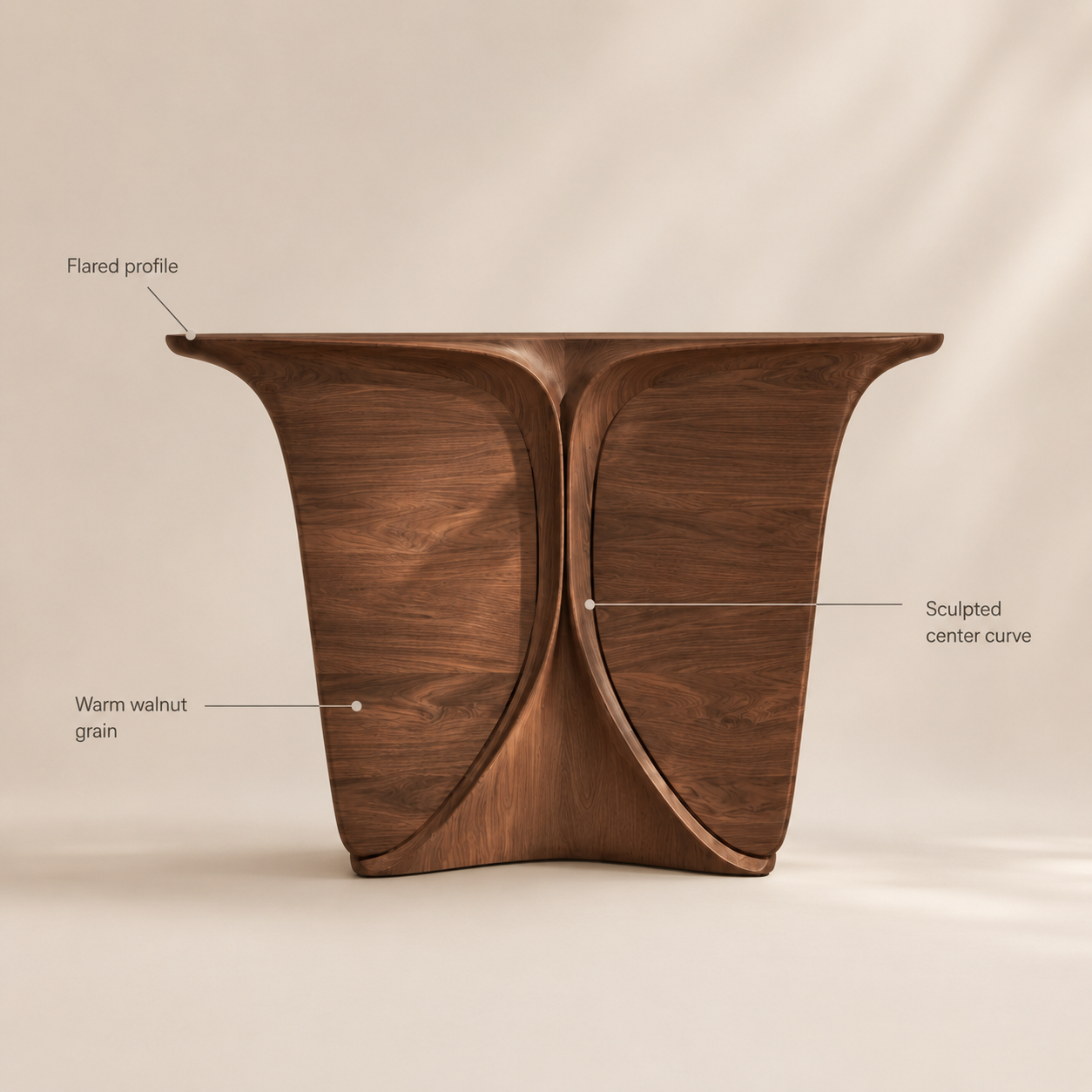 Alden Curved Wood Console Table - Design 503 - product image 06