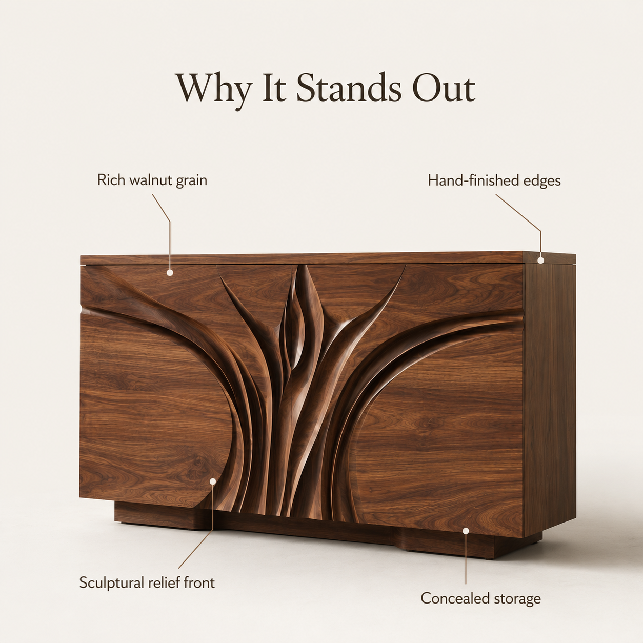 Soren Rounded Wood Console Table - Design 508 - product image 07