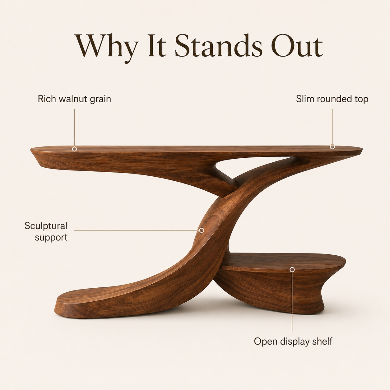 Liora Warm Walnut Console Table - Design 512 - product image 07