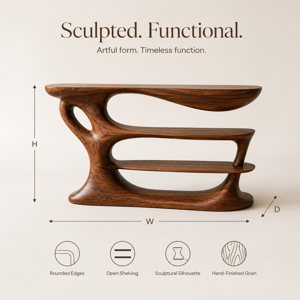 Selene Rounded Foyer Console Table - Design 516 - product image 07