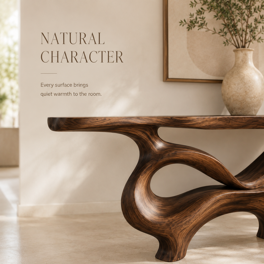 Soren Rounded Wood Console Table - Design 524 - product image 05