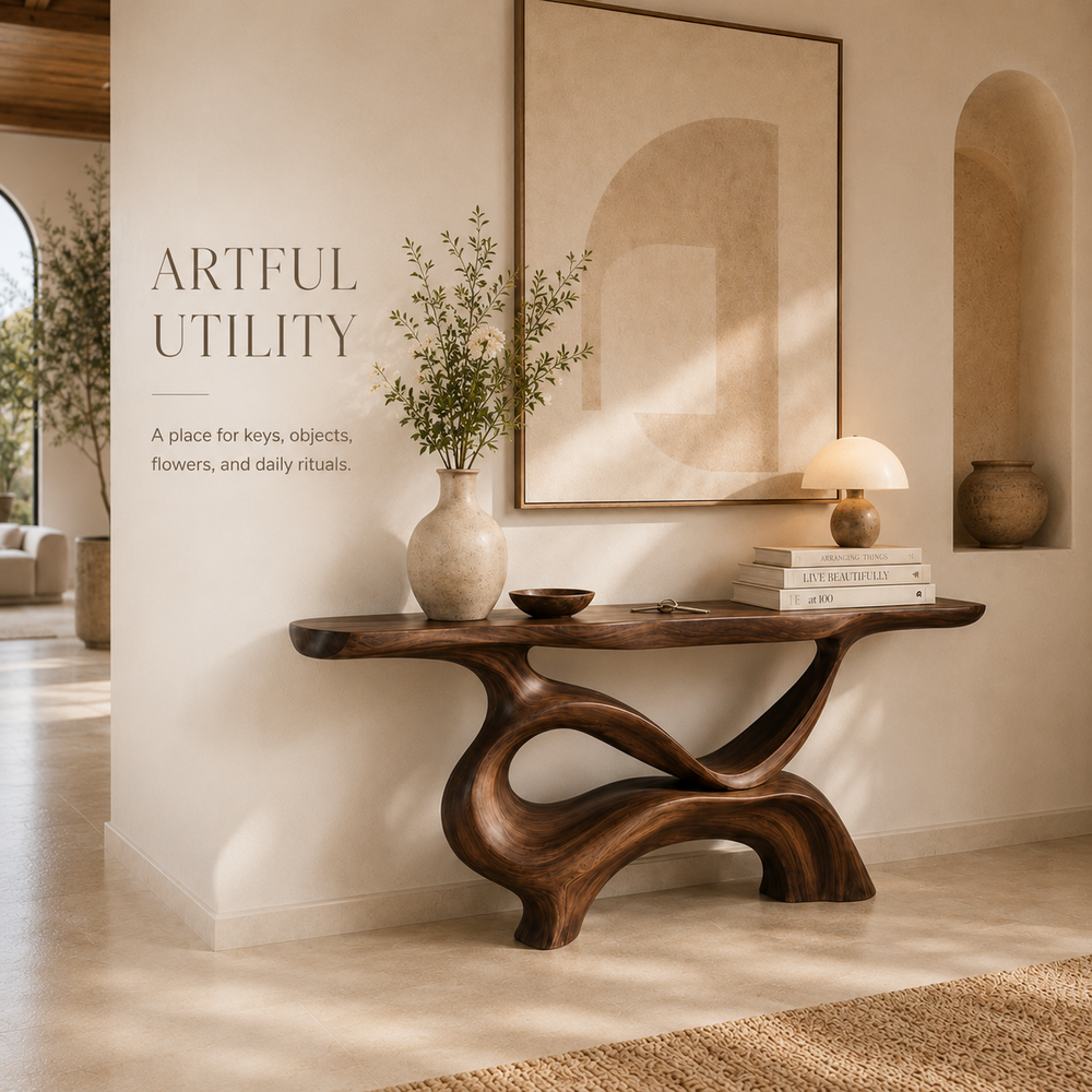 Soren Rounded Wood Console Table - Design 524 - product image 07