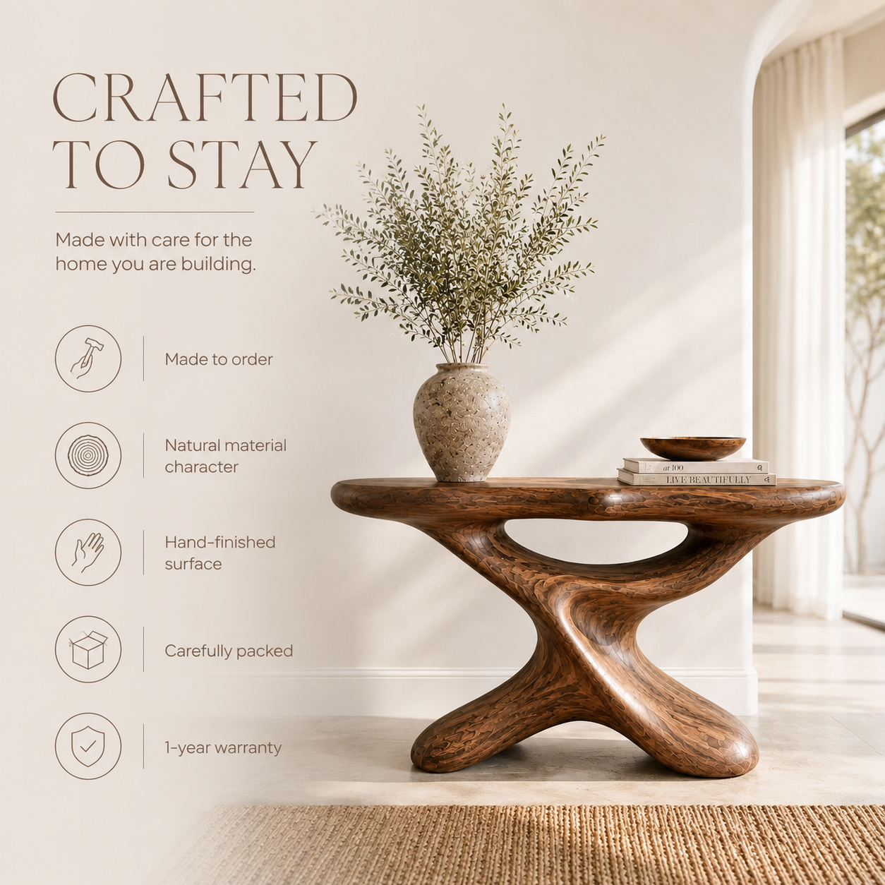 Brielle Sculpted Hall Console Table - Design 530 - product image 08