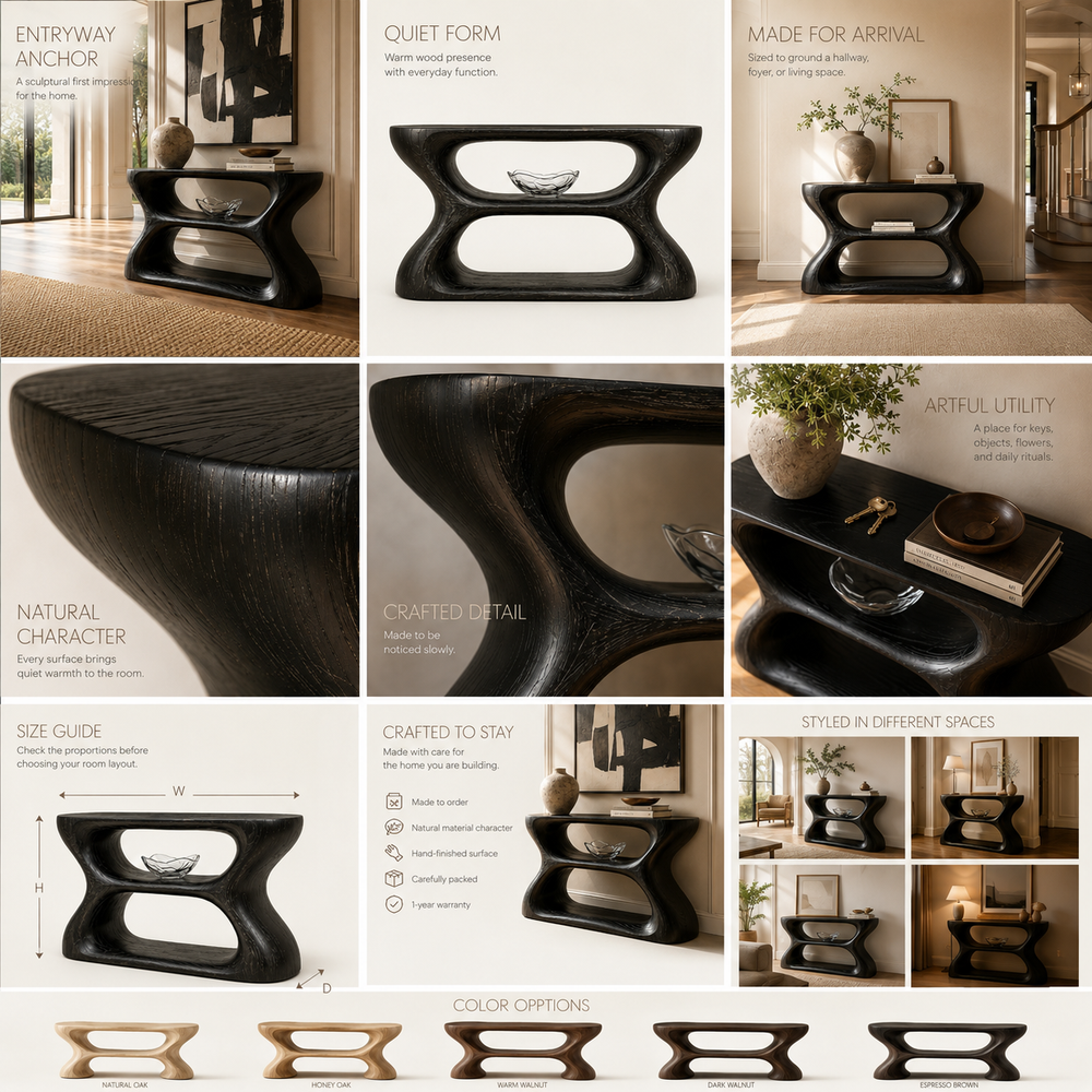 Mira Flow Wood Console Table - Design 534 - product image 03