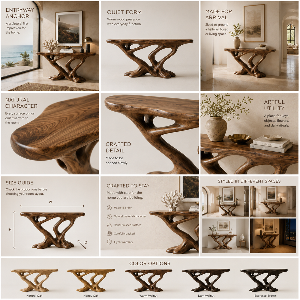 Vale Sculptural Entry Console Table - Design 536 - product image 02