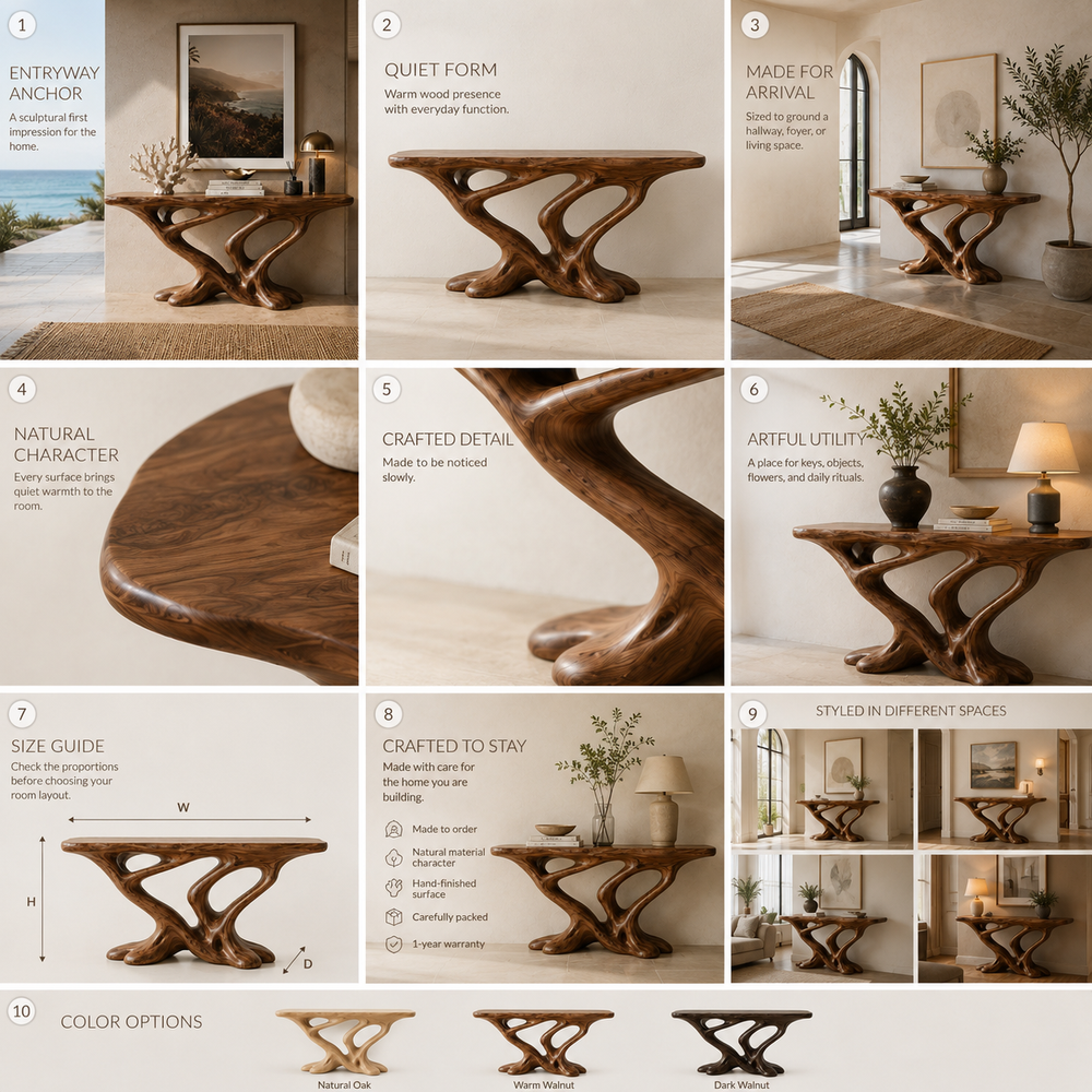 Vale Sculptural Entry Console Table - Design 536 - product image 03