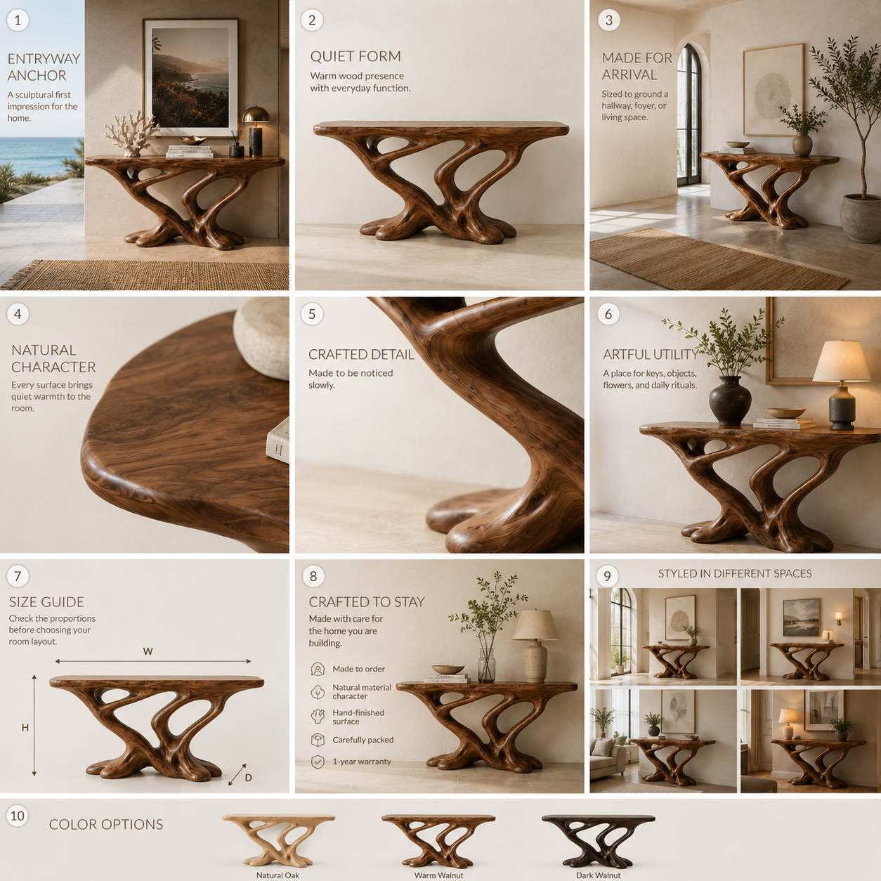 Vale Sculptural Entry Console Table - Design 536 - product image 03