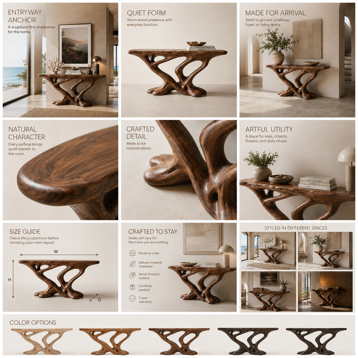 Vale Sculptural Entry Console Table - Design 536 - product image 04