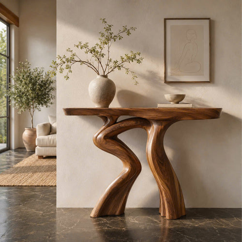 Alden Curved Wood Console Table - Design 539 - main view