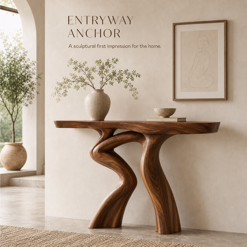 Alden Curved Wood Console Table - Design 539 - product image 02