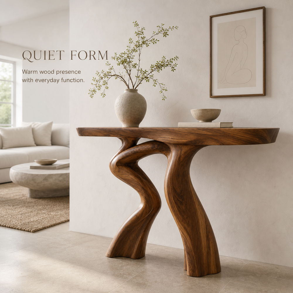 Alden Curved Wood Console Table - Design 539 - product image 03