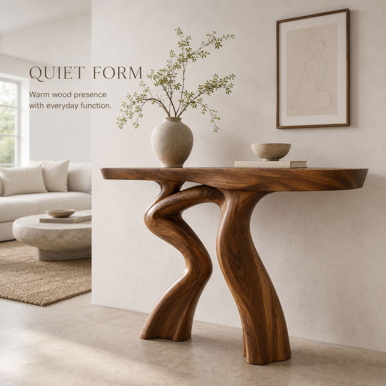 Alden Curved Wood Console Table - Design 539 - product image 03