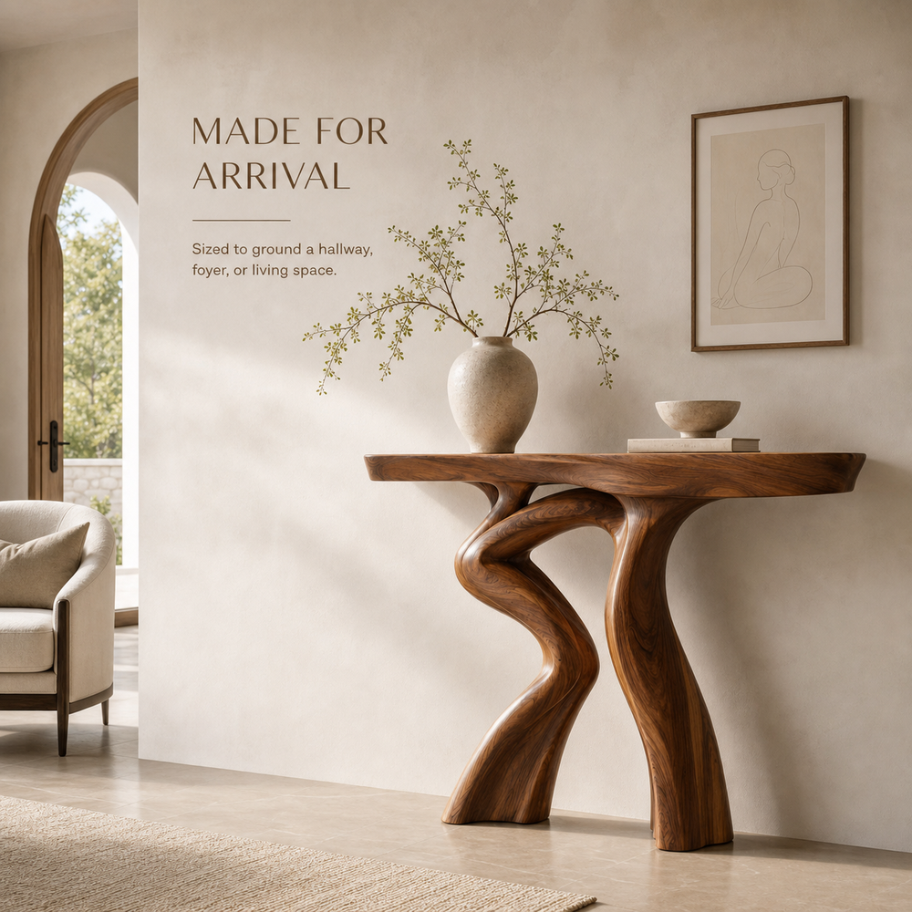 Alden Curved Wood Console Table - Design 539 - product image 04