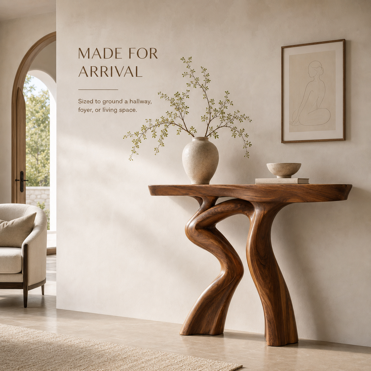 Alden Curved Wood Console Table - Design 539 - product image 04