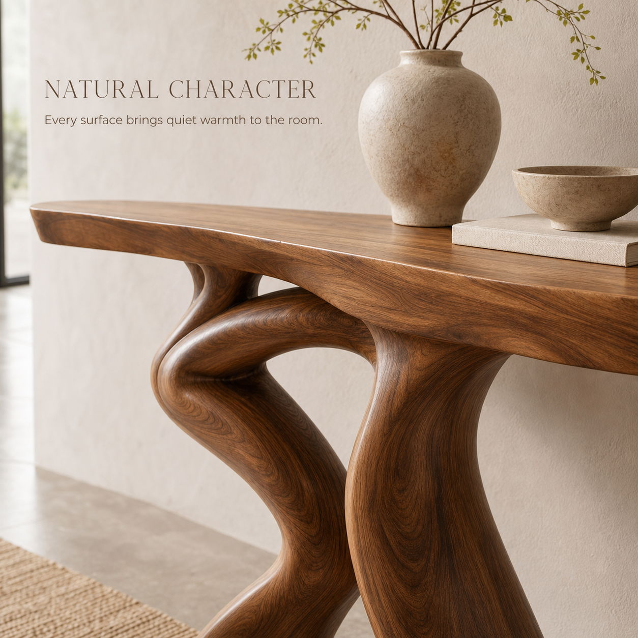 Alden Curved Wood Console Table - Design 539 - product image 05