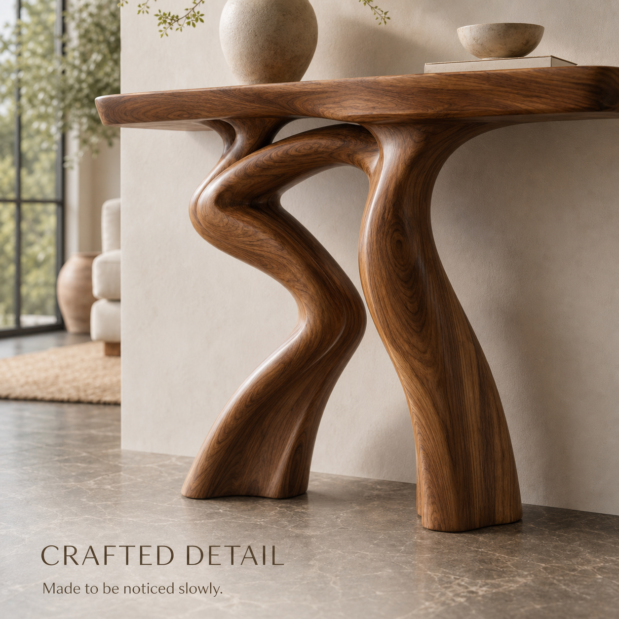 Alden Curved Wood Console Table - Design 539 - product image 06
