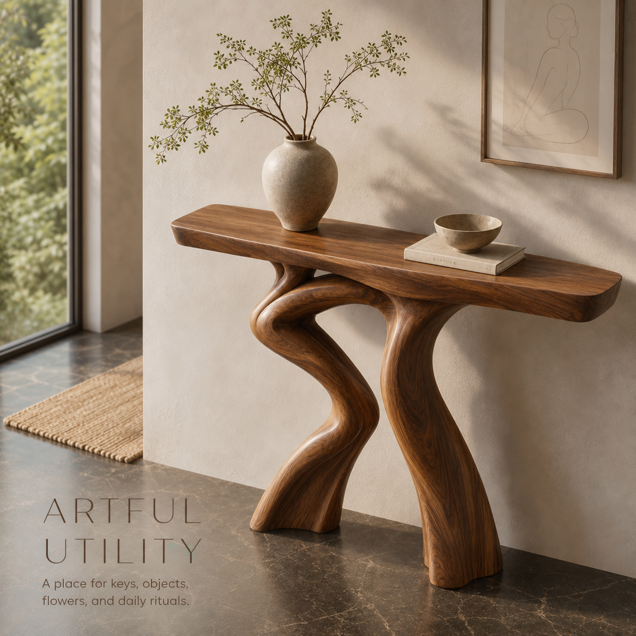 Alden Curved Wood Console Table - Design 539 - product image 07