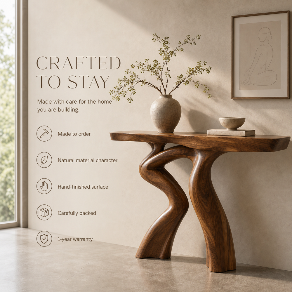 Alden Curved Wood Console Table - Design 539 - product image 09