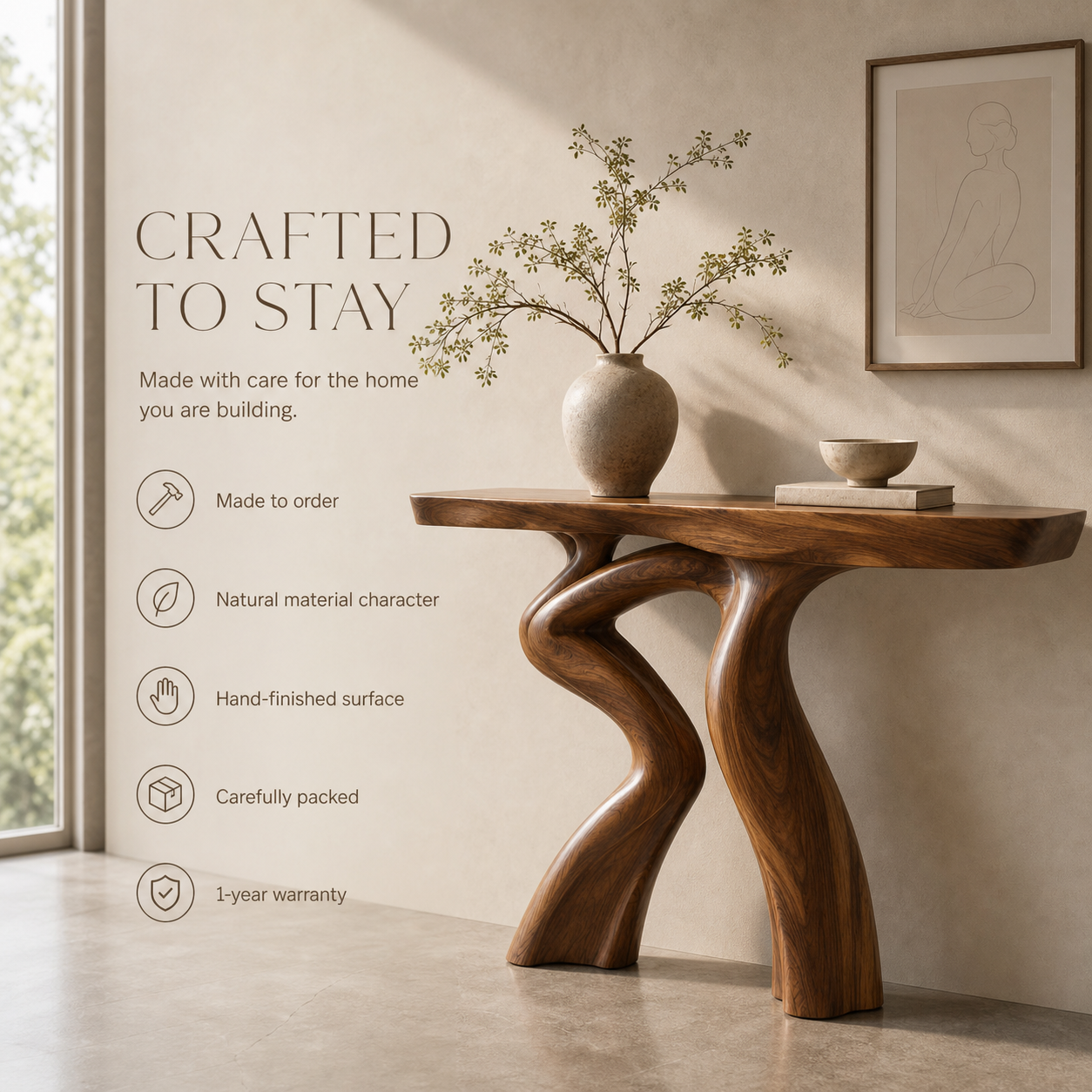 Alden Curved Wood Console Table - Design 539 - product image 09