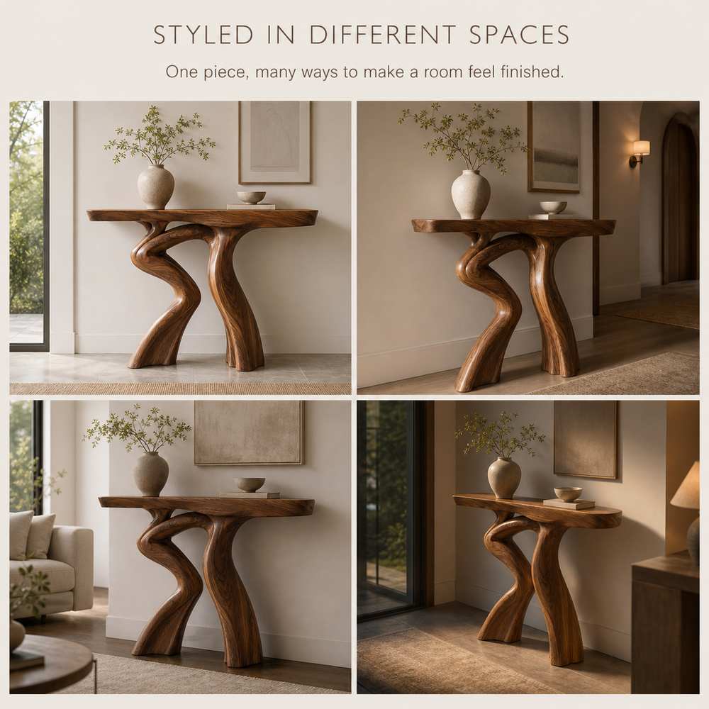 Alden Curved Wood Console Table - Design 539 - product image 10