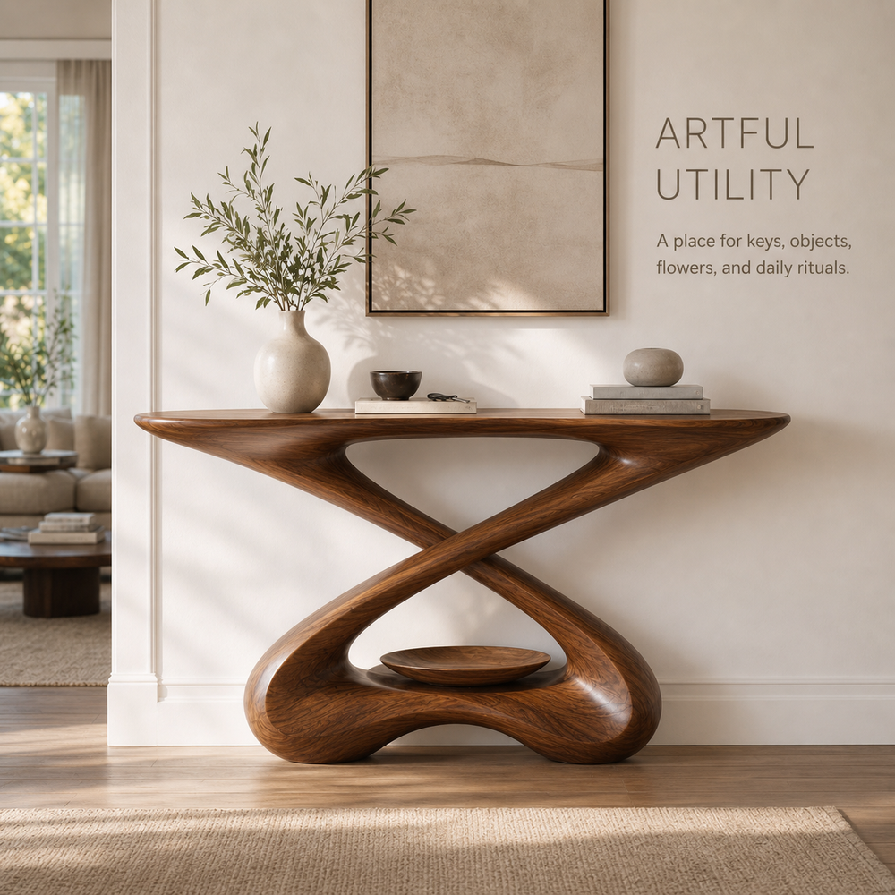 Soren Rounded Wood Console Table - Design 544 - product image 07
