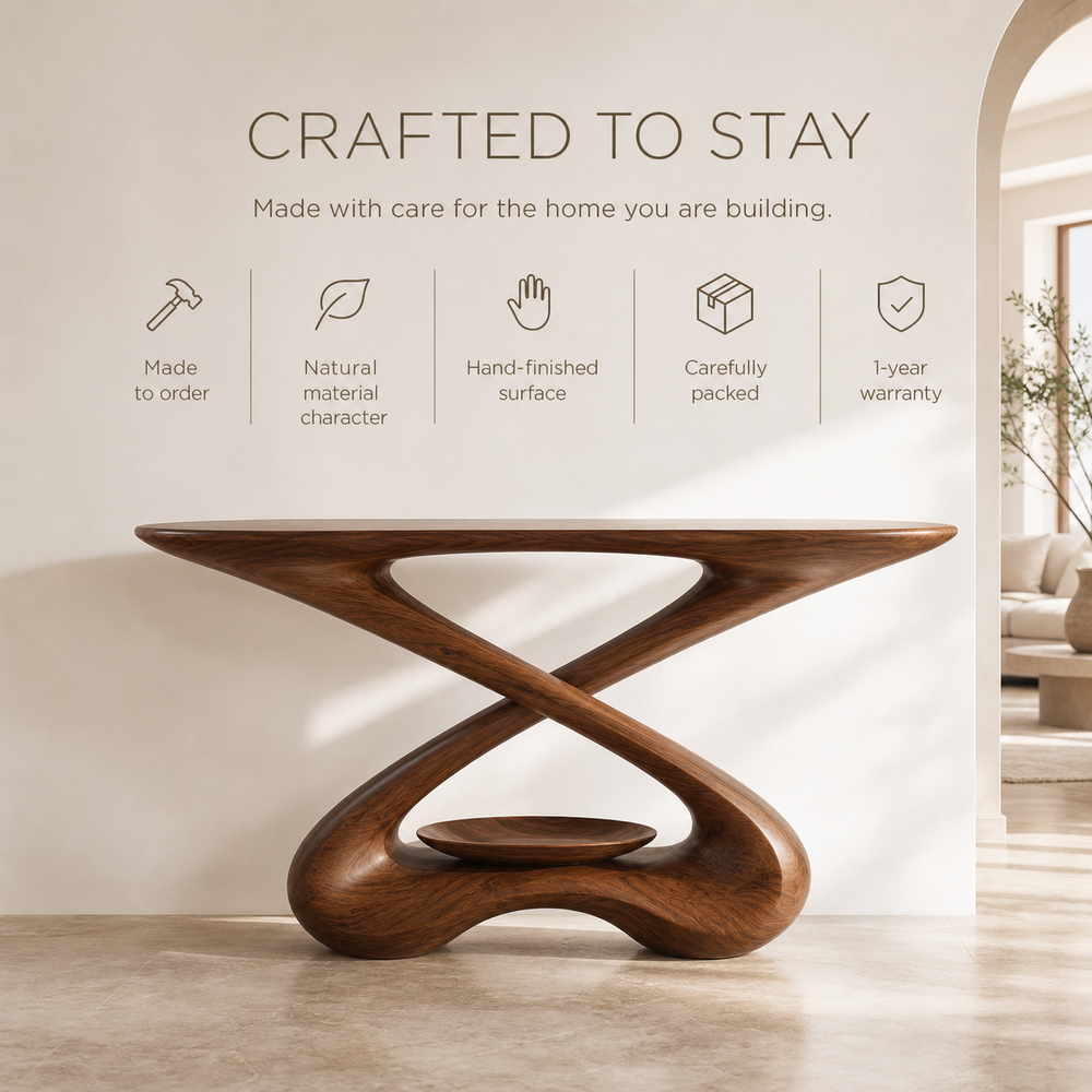 Soren Rounded Wood Console Table - Design 544 - product image 09