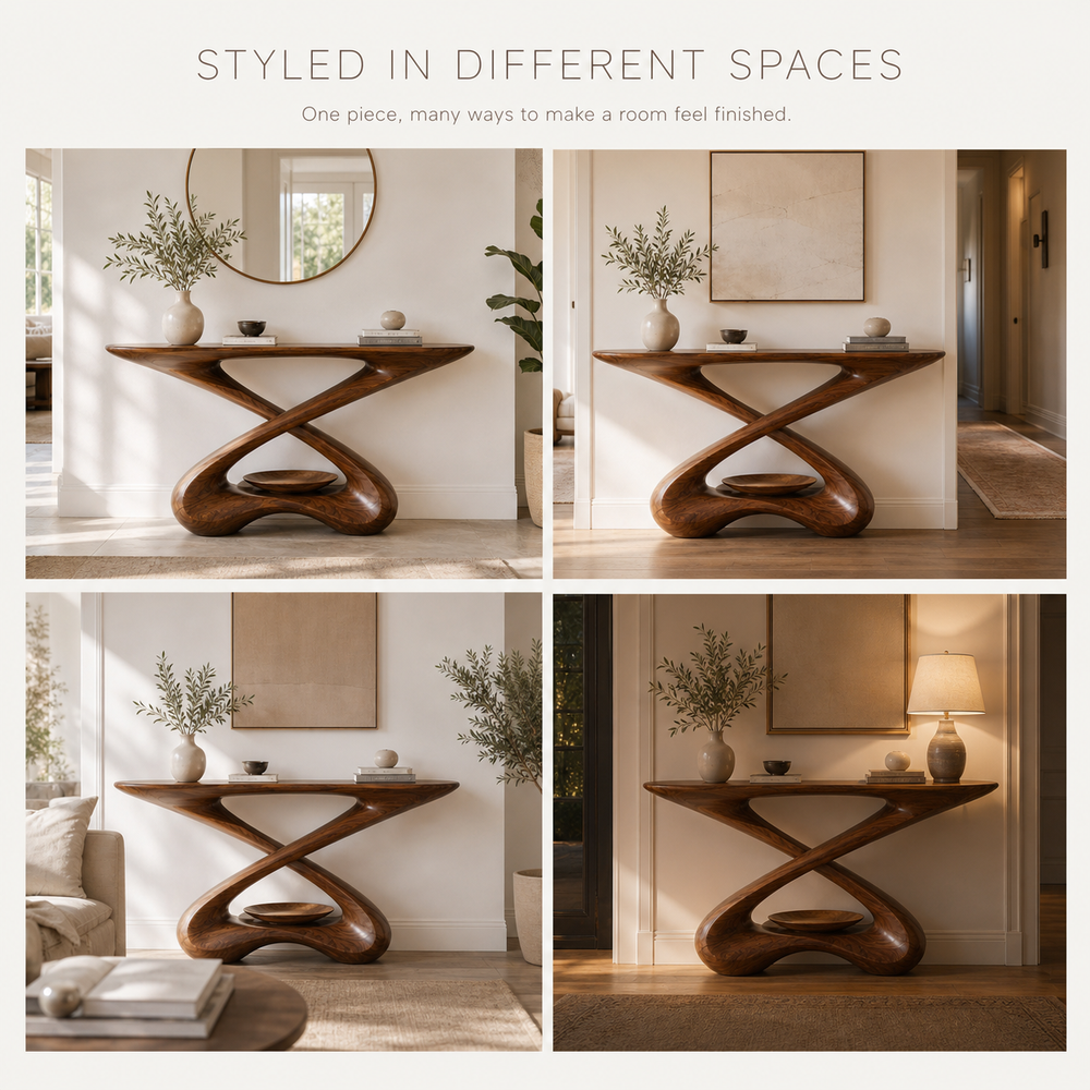 Soren Rounded Wood Console Table - Design 544 - product image 10
