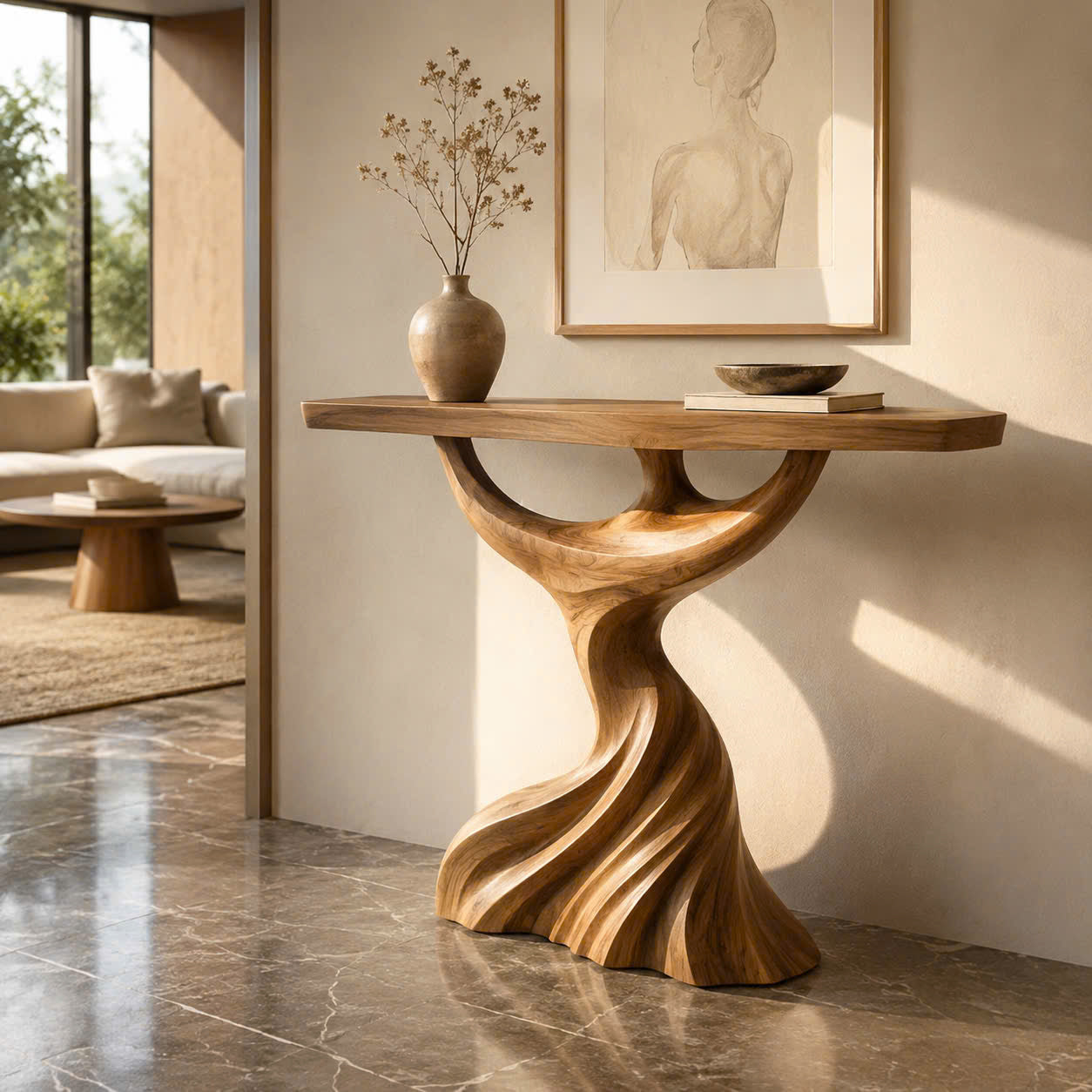 Orin Organic Modern Console Table - Design 551 - main view