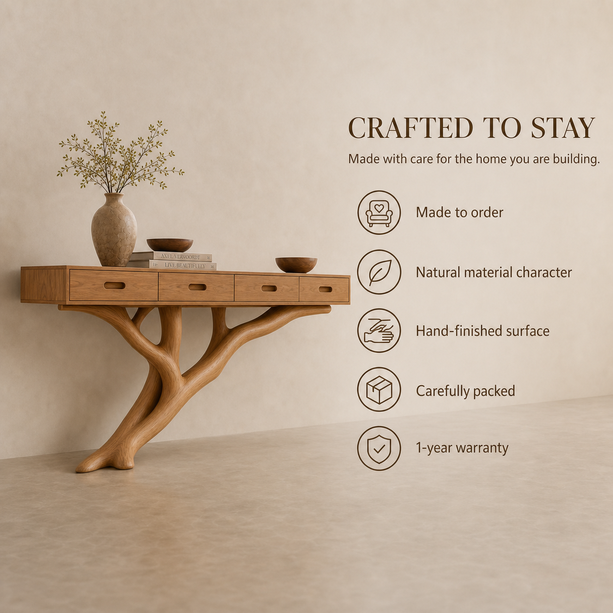 Brielle Sculpted Hall Console Table - Design 570 - product image 09