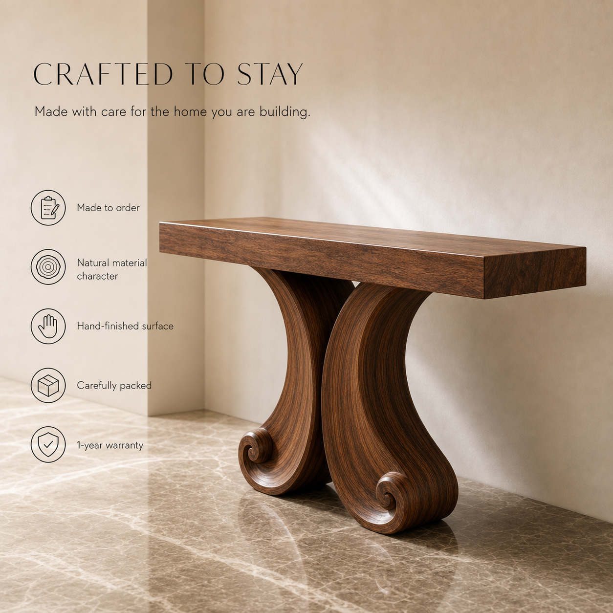 Talia Soft Edge Console Table - Design 575 - product image 09