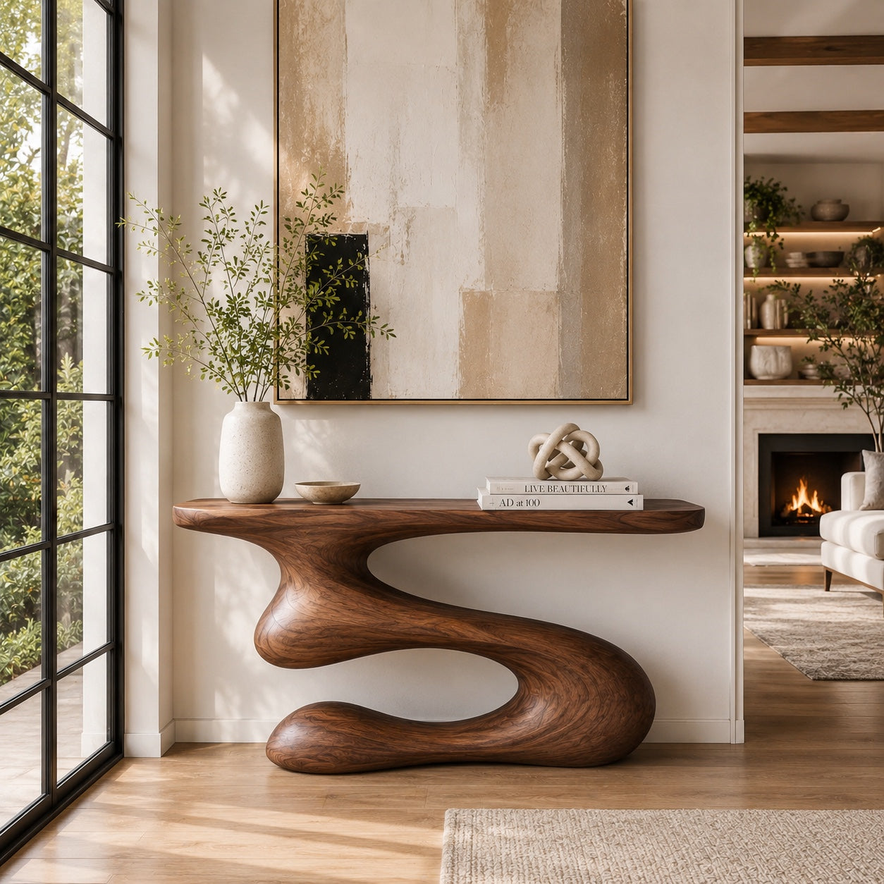 Vale Sculptural Entry Console Table - Design 576 - main view