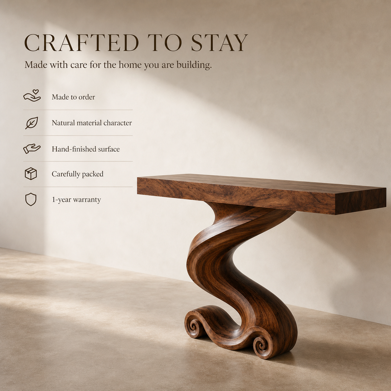 Celine Warm Modern Console Table - Design 578 - product image 09