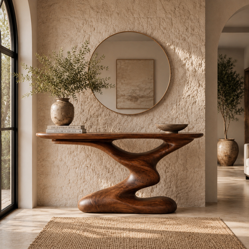 Alden Curved Wood Console Table - Design 579 - main view