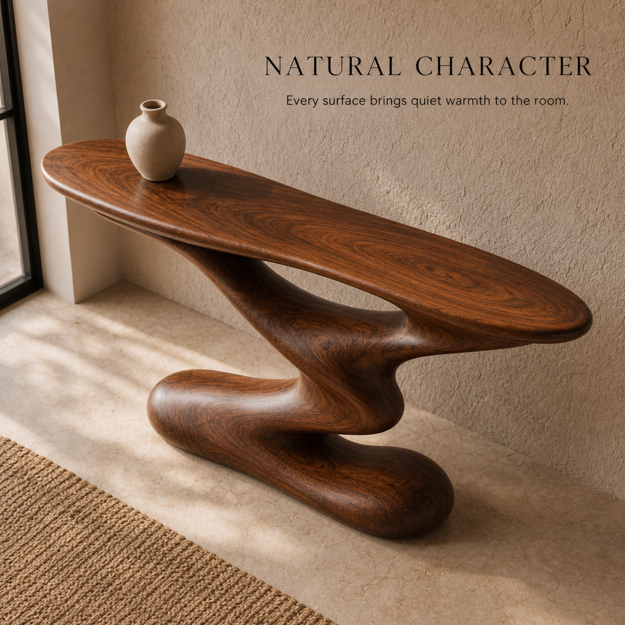 Alden Curved Wood Console Table - Design 579 - product image 05