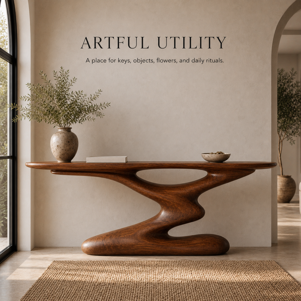 Alden Curved Wood Console Table - Design 579 - product image 07