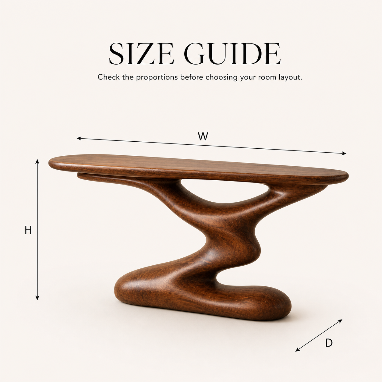 Alden Curved Wood Console Table - Design 579 - product image 08