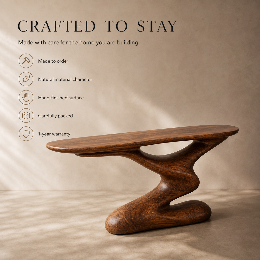 Alden Curved Wood Console Table - Design 579 - product image 09