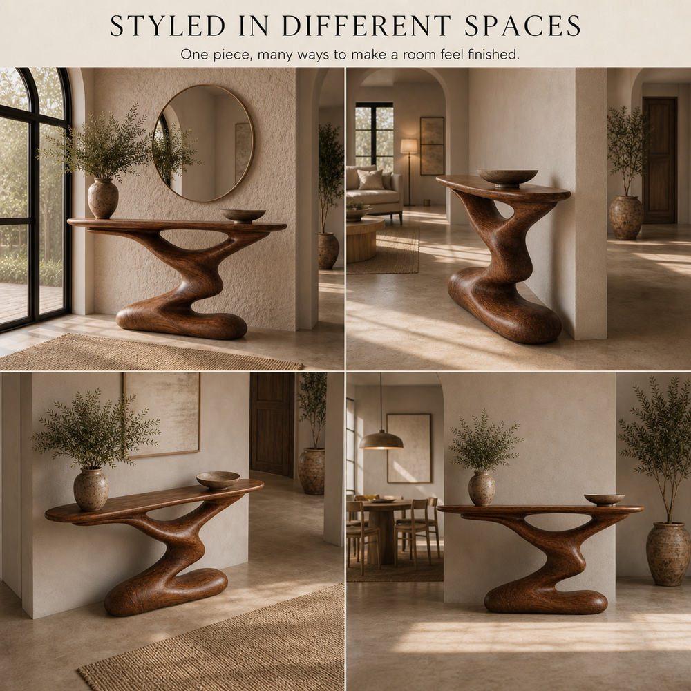 Alden Curved Wood Console Table - Design 579 - product image 10