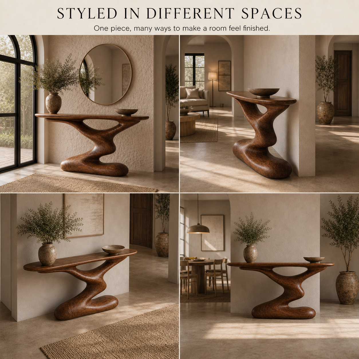 Alden Curved Wood Console Table - Design 579 - product image 10
