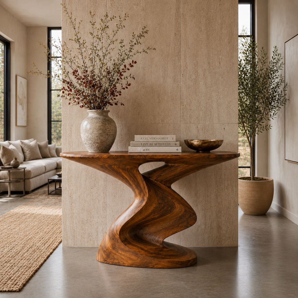 Aurelle Sculptural Console Table - Design 581 - main view