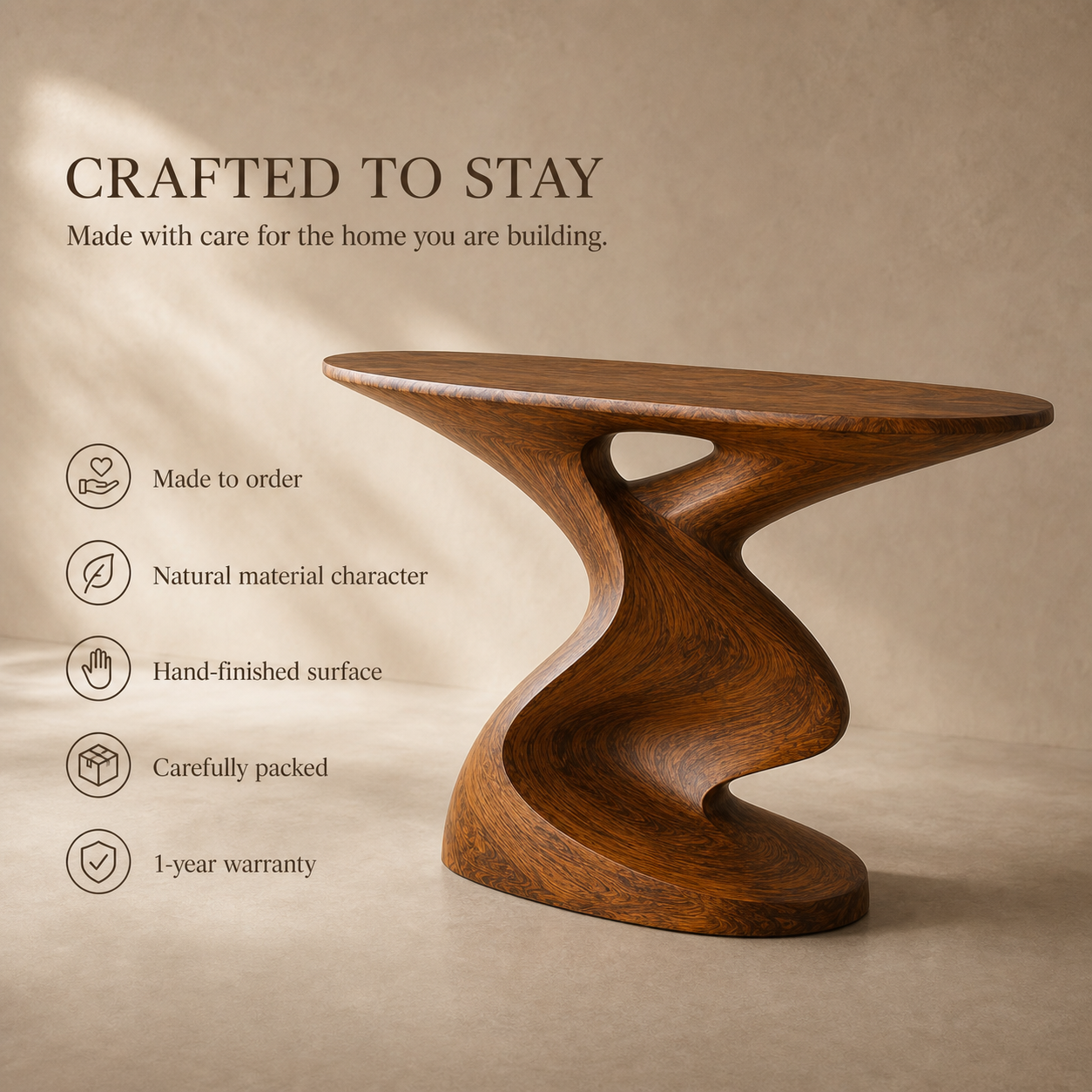 Aurelle Sculptural Console Table - Design 581 - product image 09