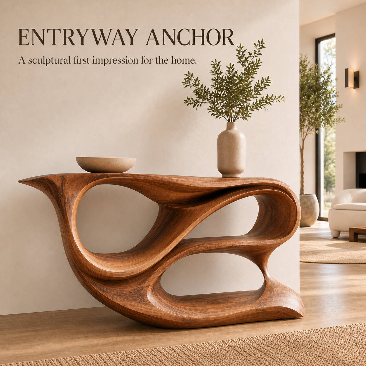 Soren Rounded Wood Console Table - Design 584 - product image 02