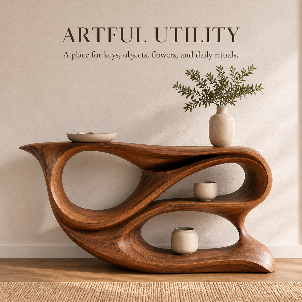 Soren Rounded Wood Console Table - Design 584 - product image 07