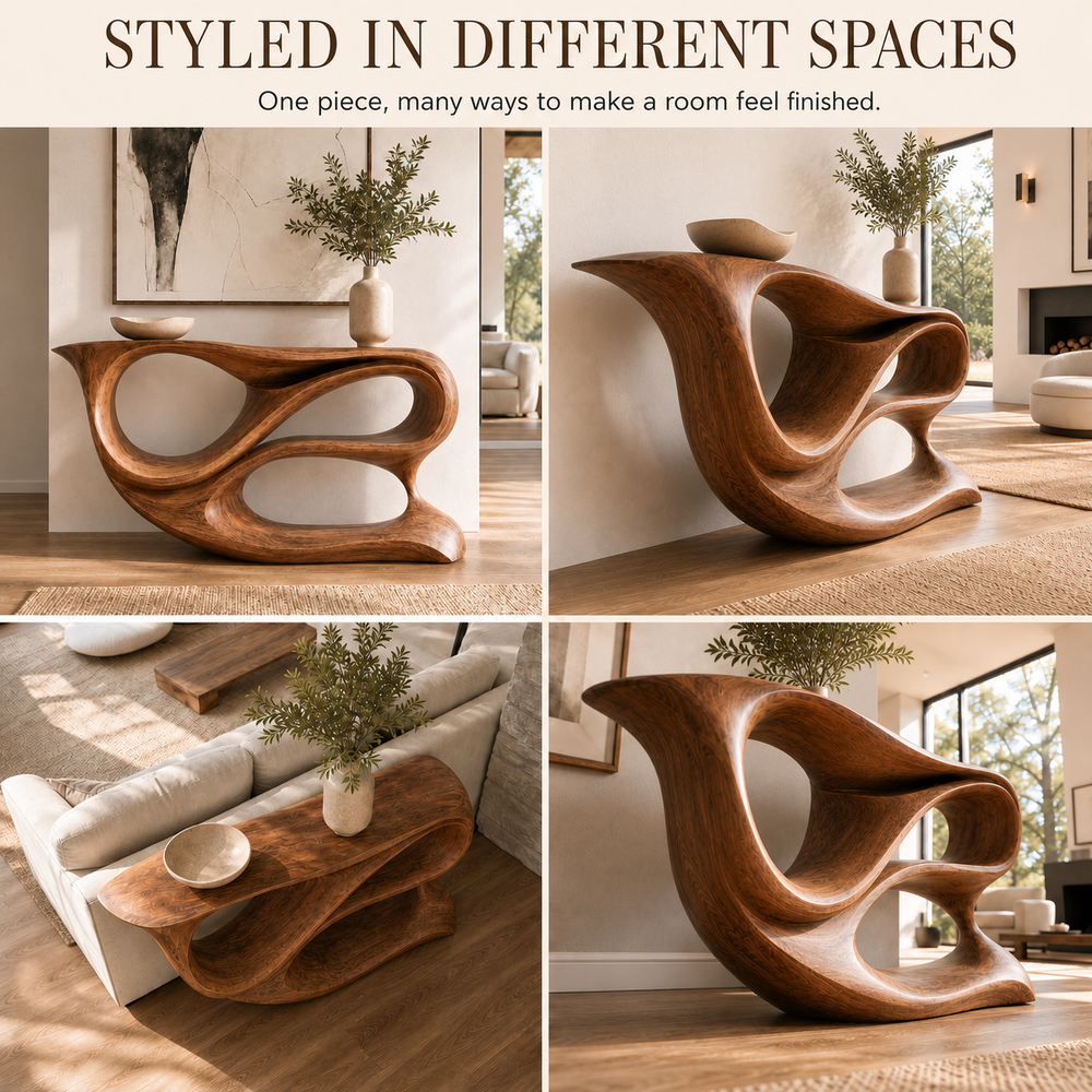 Soren Rounded Wood Console Table - Design 584 - product image 10